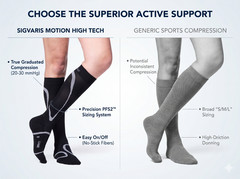 SIGVARIS Unisex Motion High Tech Closed Toe Calf Socks 20-30mmHg