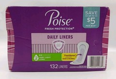 Pack Of 132 Poise Fresh Protection Daily Incontinence Very Light Panty Liners