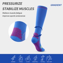 3 Pair Compression Socks Black+Blue+White Blood Circulation Promotion Stockings