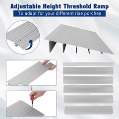 Threshold Ramp 1″/2″/3″/4″ Adjustable Aluminum Door Ramp 700 lbs Wheelchair