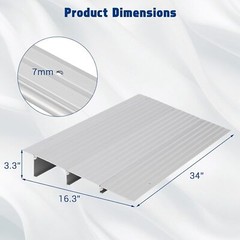 GRAVEE Adjustable Aluminum Threshold Ramp 1/2/3/4/5″ Rise Door Ramp
