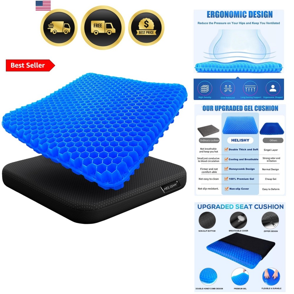 Gel Seat Cushion – Non-Slip Egg Seat Cushion Chair Pads – Office Chair Car Se…