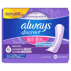 2 Pack Always Discreet Incontinence Pads for Women Extra Heavy Absorbency Long 4
