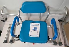 Sliding Shower Chair Tub Transfer Bench with 360° Swivel Seat Adult Elderly NEW