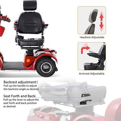 4 Wheel 500W Mobility Scooters 48V 20Ah 31 miles10mph 330lbs for Adult Senior