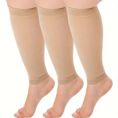 3 Pairs Plus Size 20-30mmHg Compression Calf Socks XL-7XL Footless Socks Unisex