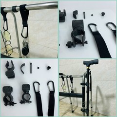 SADIKALO 5pcs Cane Holder for Walker Rollator and Hook Canes Crutches