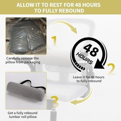 Ergonomic Lumbar Roll Pillow – Dark Grey Foam Cushion for Back Support (11×4.3)