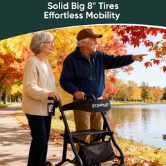 Foldable Rollator Walker Rolling Walker with Seat for Seniors Max 300 Lb Limit