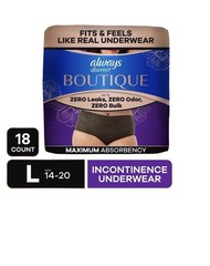 ALWAYS Discreet Boutique Incontinence Underwear. 18 count. 2 Packages. Large