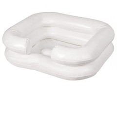 DMI Portable Inflatable Shampoo Bowl for Bedside and in 24x20x8 Inch, White