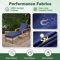 Aegisun Chaise Lounge Cushions Outdoor, 72x 21x 3 Inch 72×21+3″, Navy Blue