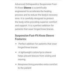 New NWOB Advanced Ortho Orthopaedics Fast Fit Knee Brace Sleeve 620 L2397