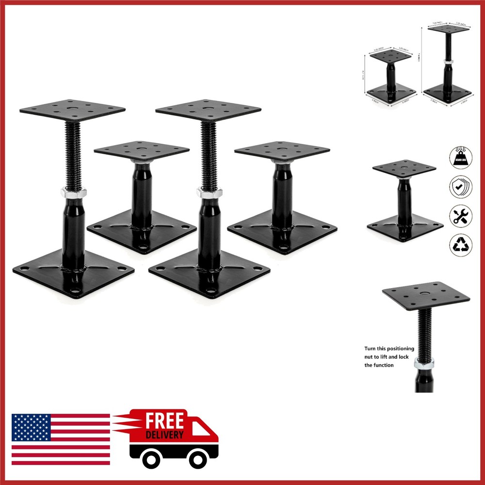 Floor Joist Jacks 4 Pack Adjustable Support for Deck Foundation and Leveling