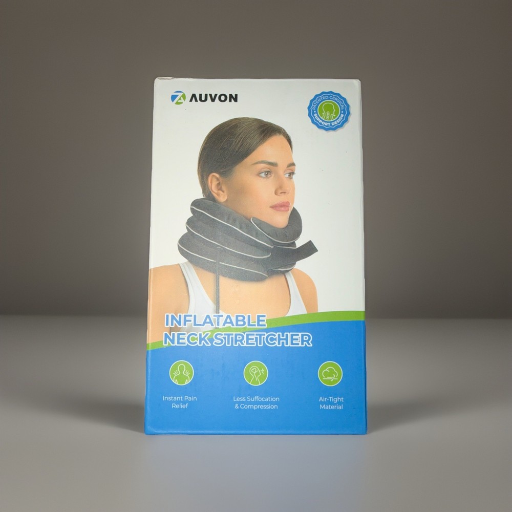 AUVON Neck Stretcher Inflatable Cervical Traction Device Neck Pain Relief NEW