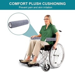 2 Pcs Wheelchair Armrest Pads Covers Widened Self Adhesive Strips Comfortable &
