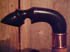 cane Water Buffalo horn handle copper ring tapered hickory shaft MADE IN THE USA