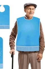 1 Adult Bib Reusable PVC Plastic Wipeable Bib
