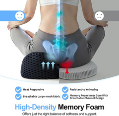 Ergonomic Memory Foam Seat Cushion Hemorrhoid Pillow for Hip Sciatica and Tailbo