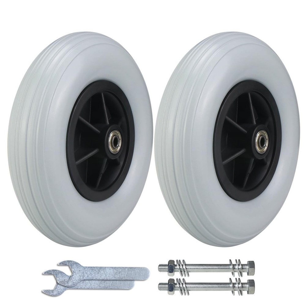 8″ Solid Tire Wheelchair Caster Wheels (Pair) – 200×50 Front/Rear Replacement