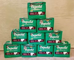 VINTAGE DEPEND Fitted Maximum Protection Adult Diapers – LARGE – 1 Bag