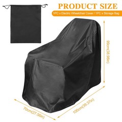homfanseec Wheelchair Cover, Mobility Scooter Storage free size, Black