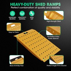 36″ x 24″ Shed Ramp – Yellow Loading Ramp 800LB Capacity Alloy Loading Dock Ramp