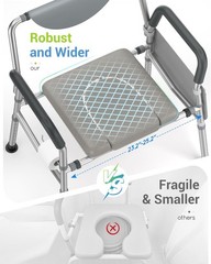 Heavy Duty 4-in-1 Bariatric Commode Chair – Extra Wide & Adjustable Height