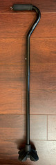 Folding Adjustable Quad Base Walking Cane KingGear F1 Self Standing Black