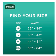 Depend Fresh Protection Men Incontinence Underwear XXL Gray 44 Count 53305