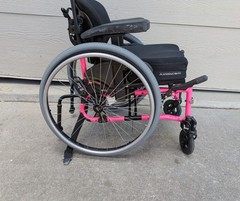 Quickie 2 Lite 14″ x 18″ Manual Folding Wheelchair – Pink