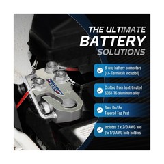 Kaas 8-Way Lead Acid Battery Terminal Connector, Metallic Silver, Positive an…