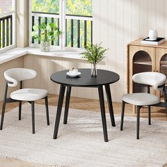 Hoobro Bamboo Dining Table Round Dining Table For 2 27.5 Kitchen Table For