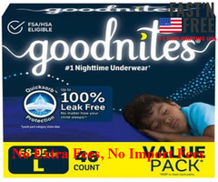 [HOT SALE] Goodnites Bedwetting Underwear for Boys, L (68-95 lbs), 46 Ct, NEW US