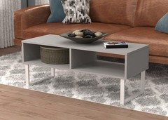 Closetmaid 4962 Rectangular Wood Coffee Table Storage Shelves Taupe 496200