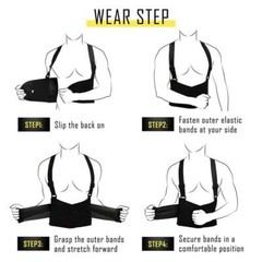Heavy Duty Lift Lumbar Lower Back Waist Support Belt Brace Suspenders