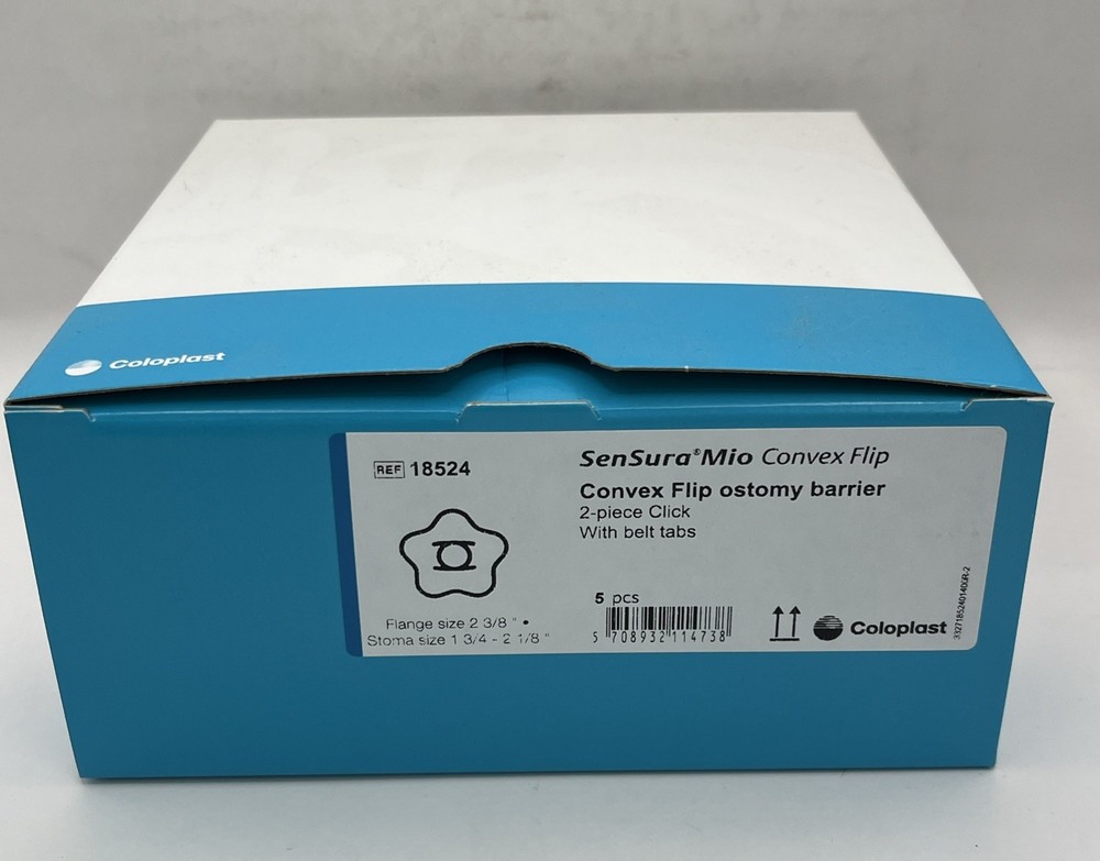 COLOPLAST 1 BX/5 EA 18524 Sensura Mio Click Convex Flip 2-Piece Barrier 2 3/8”