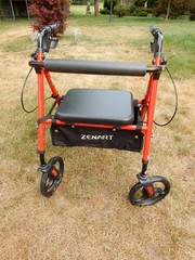 Zenart Mobility Rollator Walker for Seniors Adult with Adjustable Seat, 10″ W