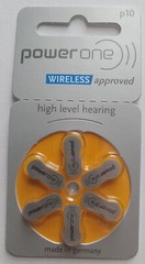 Power One Size 10 1.45V p10 Zinc Air Hearing Aid Battery (6 Pack)