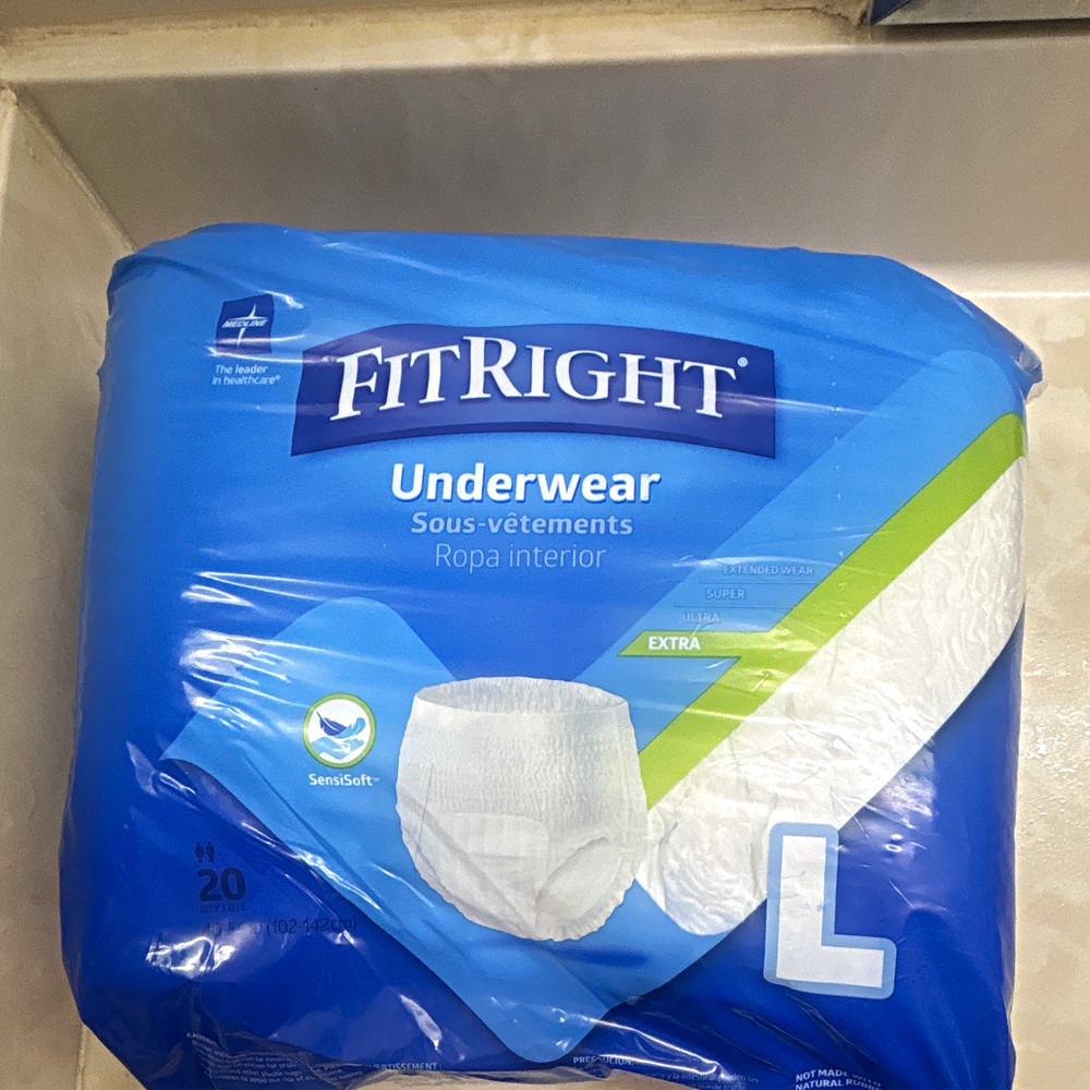 FitRight Underwear Extra Absorbency Incontinence Pants L, 20 Ct
