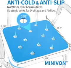 Shower Bench Cushion Non Slip Waterproof Soft Foam Pad for Shower Chiar 15 X 12