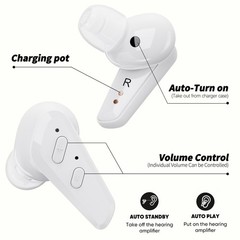 JINGHAO 1 Pair Rechargeable Hearing Aids Auto On/Off w/ Fast Charging US SHIP