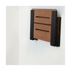 Seachrome Silhouette Folding Wall Mount Shower Bench Seat, Rustic Teak Seat w…