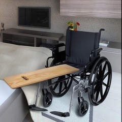 Heavy-Duty Wooden Transfer & Slide Board with Handles, Mobility Aid for Seniors,