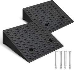 Rubber Curb Ramp,2 Pack,6″ Rise Height,11023Ibs, Capacity Driveway Ramps,18.9″ L
