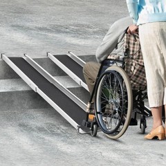 2 Pack Telescopic Aluminum Alloy Wheelchair Ramp 4/6/8 Ft Mobility Ramp 660 Lbs