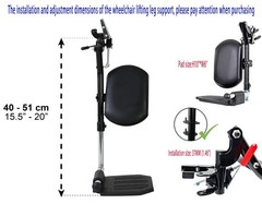 Heavy Duty Wheelchair Elevating Leg Rest with Calf Pad & Aluminum Footplates – U