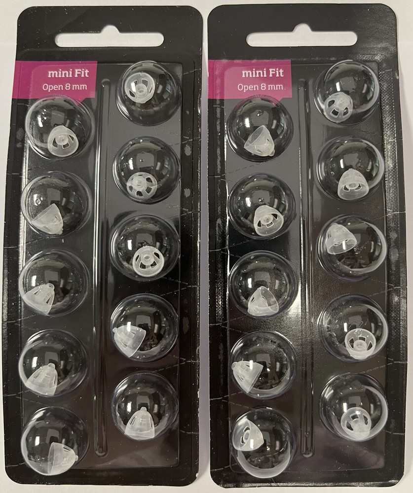 2 Pack miniFit 8mm Open Domes For Oticon Hearing Aids. 20 Domes Total. Generic.