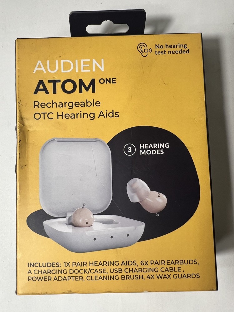 NEW AUDIEN ATOM ONE Rechargeable – OTC – Hearing Aid Dock/Case USB Cable Adapter