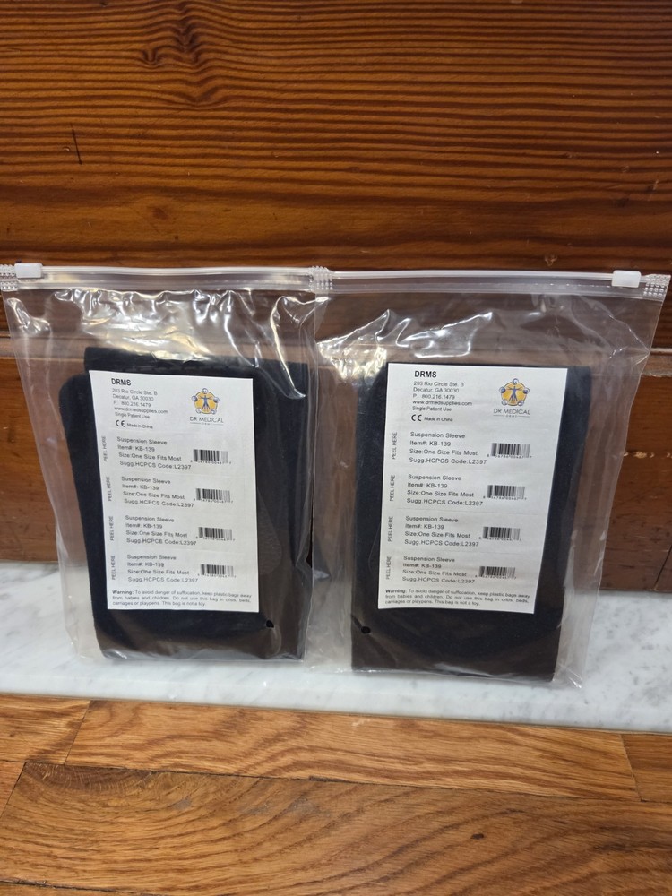 NEW! (2) Suspension Sleeves DRMS KB-139 HCPCS Code L2397 One Size Fits Most